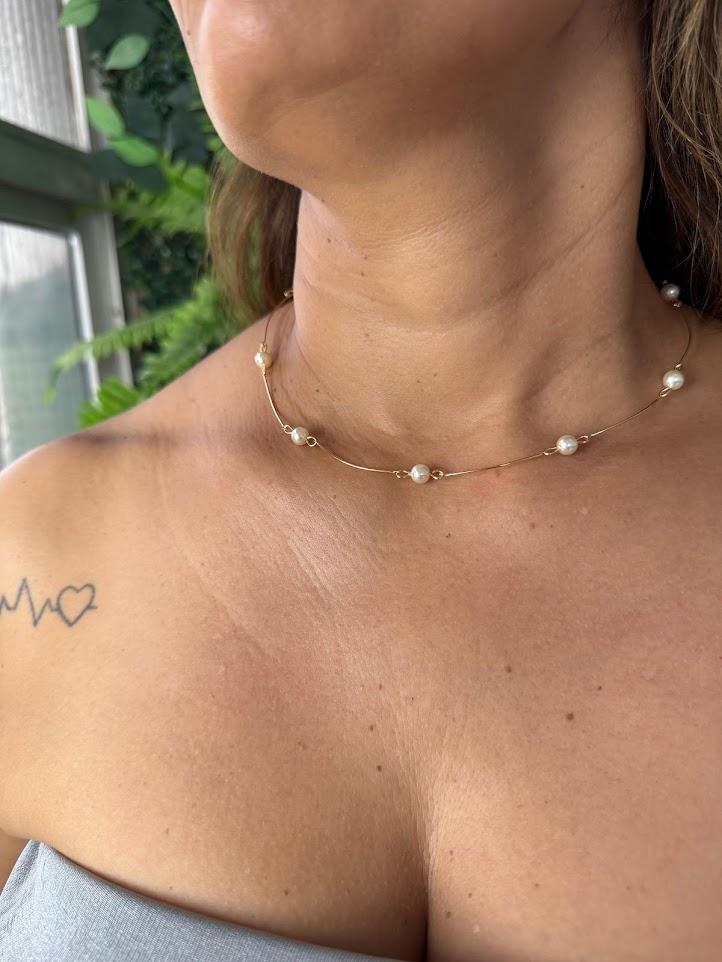 Choker de Pérolas - Banhado a Ouro 18k