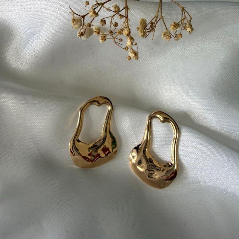 Brinco Orgânico Rosé - Banhado à ouro 18k