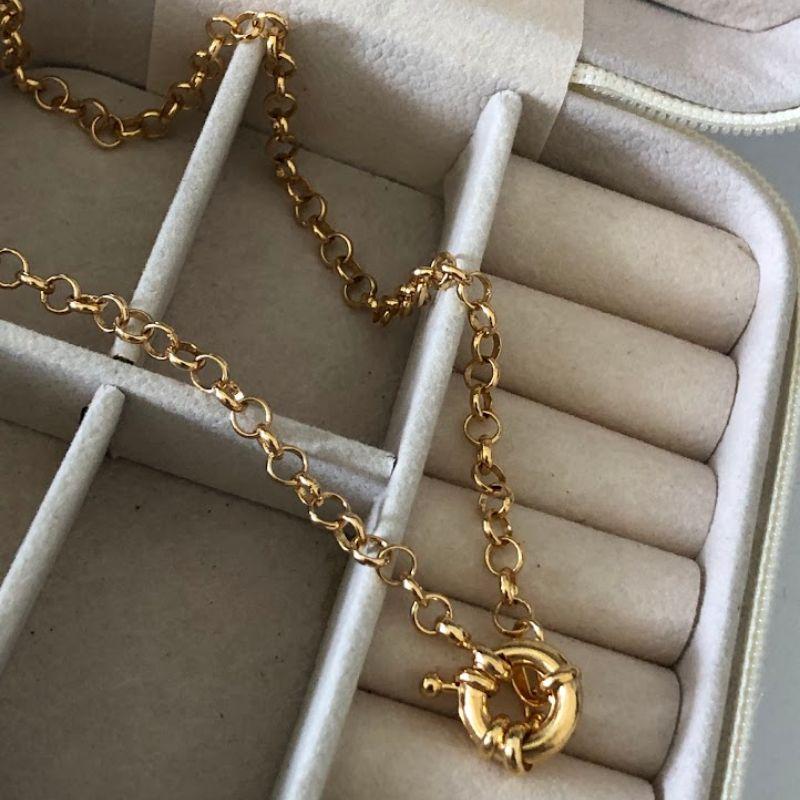 Colar Elo Português com Fecho Boia - Banhado a Ouro 18k