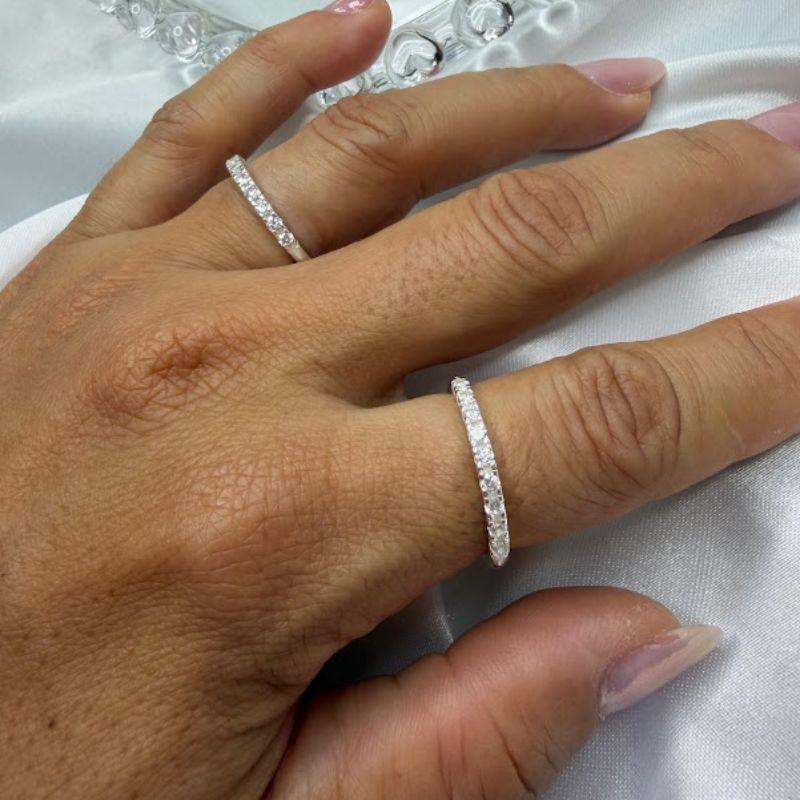 Anel Aparador Cravejado Com Zircônia - Prata 925