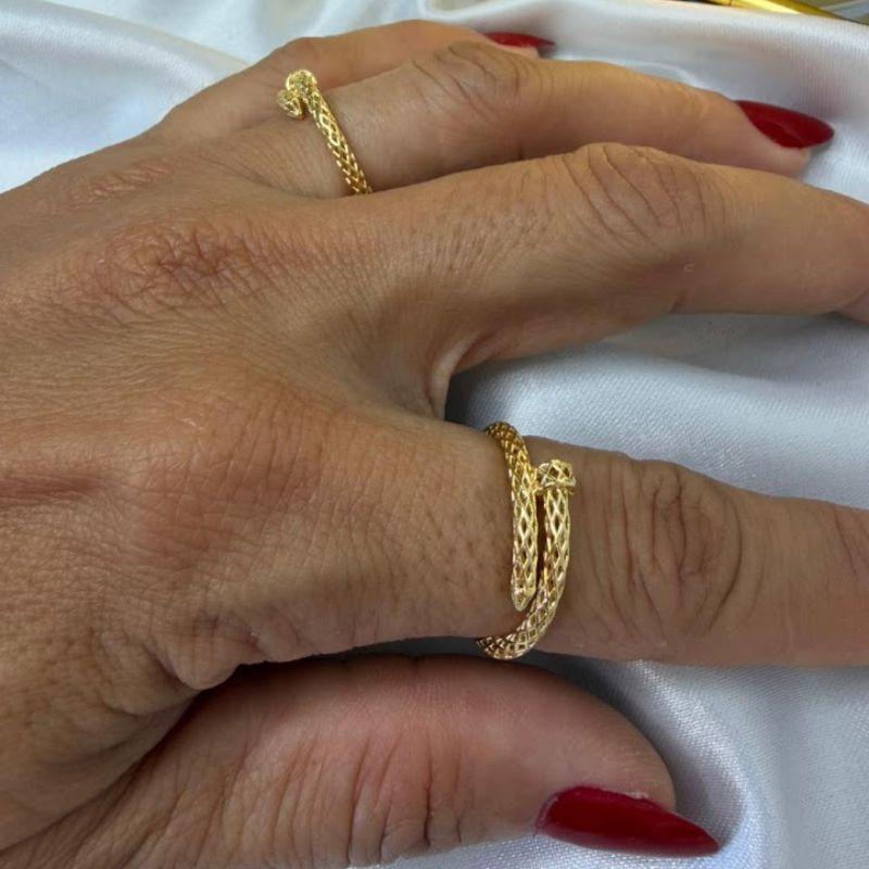 Anel Prego Vazado Inspiração Joia - Banhado a Ouro 18k