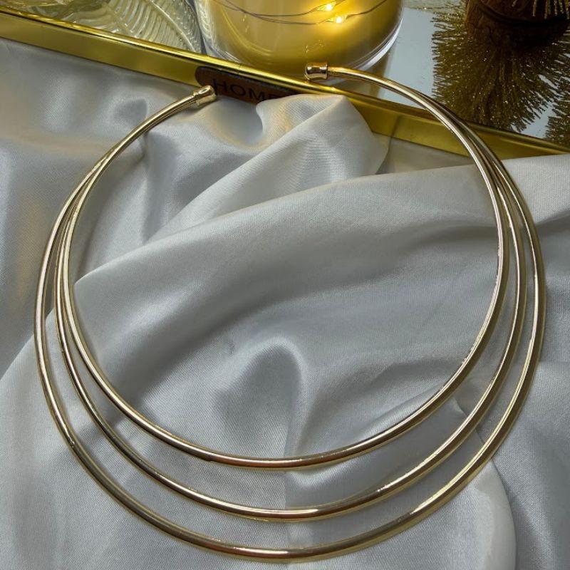 Choker Aro Triplo - Banhado a Ouro 18k