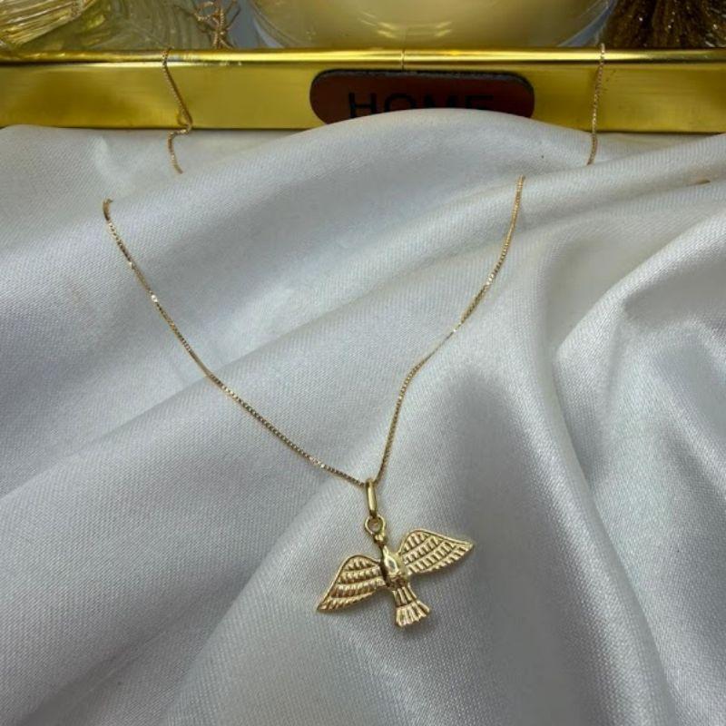 Colar com Pingente do Divino Espírito Santo - Banhado a ouro 18k