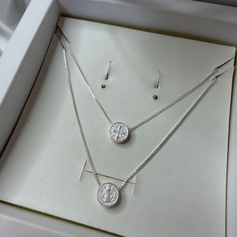 Escapulário São Bento Pingente Móvel -  Prata 925