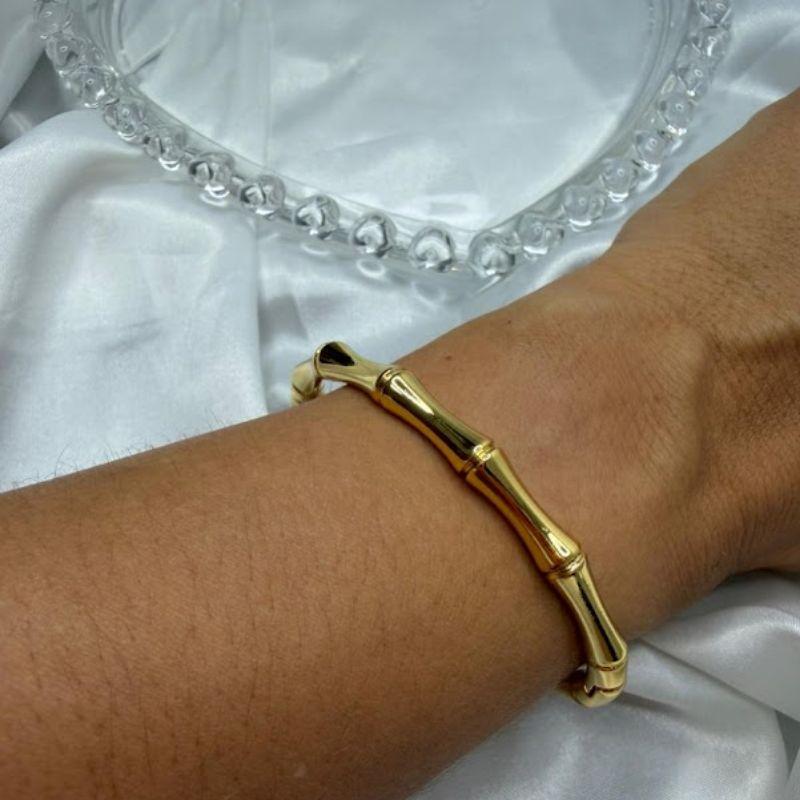 Bracelete Design Inspirado no Bamboo - Banhado em Verniz Italiano