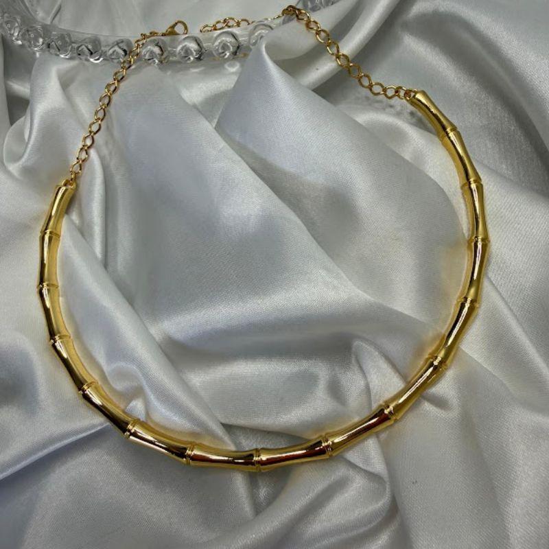 Choker Aro Design Inspirado no Bamboo - Banhado em Verniz Italiano
