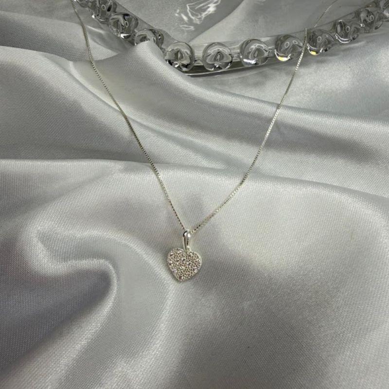 Pingente de Coração Cravejado Zircônias - Prata 925