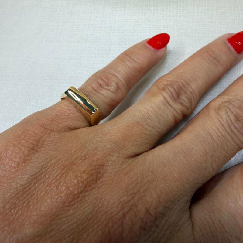 Anel Regulável Quadrado Dedinho - Banhado a Ouro