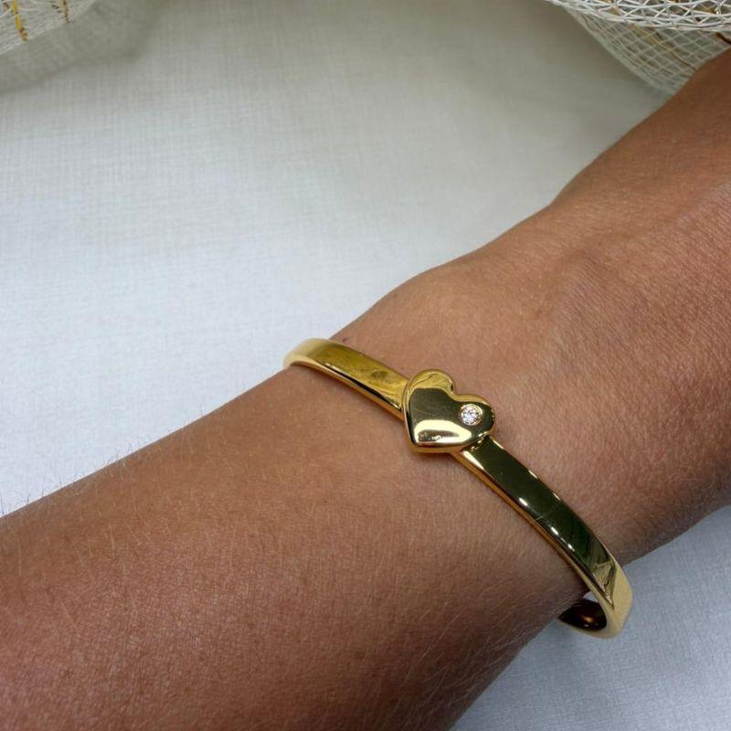 Bracelete de Coração - Banho Verniz Italiano