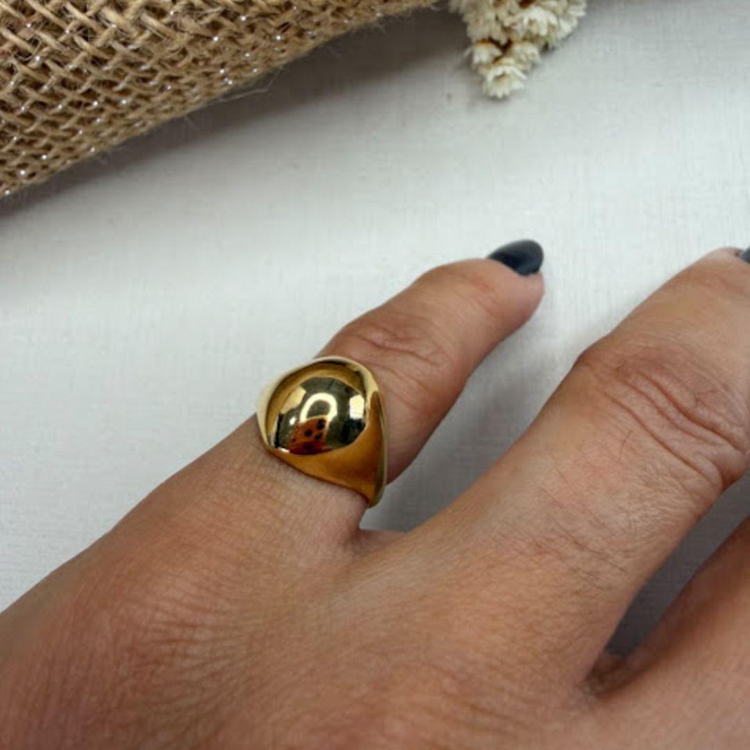 Anel Bold Dedinho Regulável - Banhado a Ouro 18k