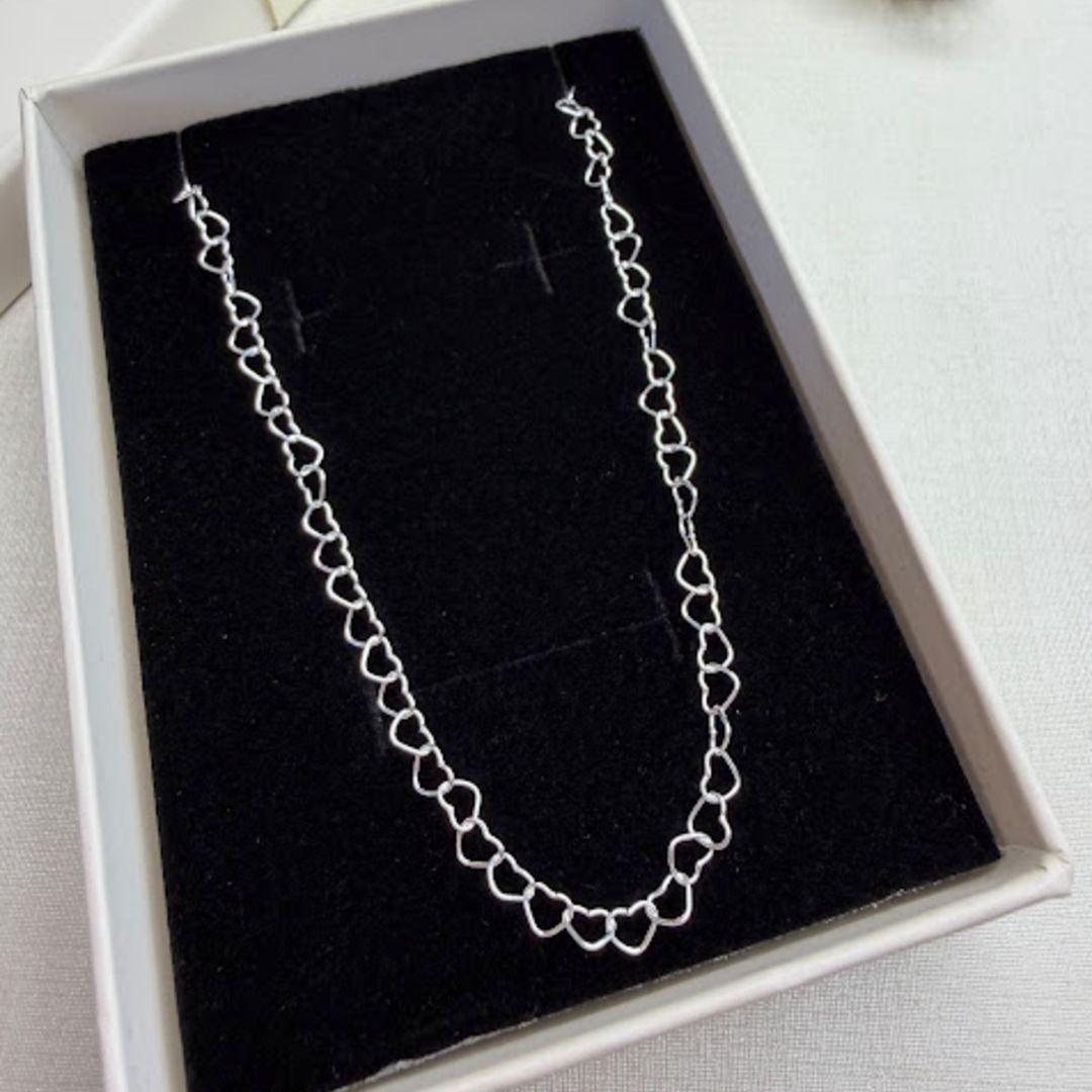 Choker de Elos em Formato de Coração - Prata 925